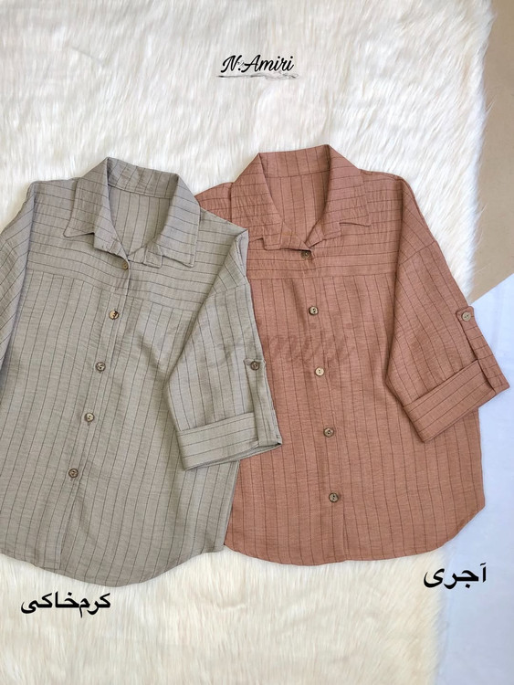 شومیز نخی کرم خاکی