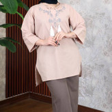 ست شومیز گلدوزی و شلوار طوسی