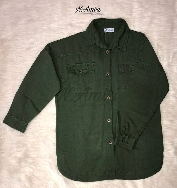 شومیز کتان سبزارتشی