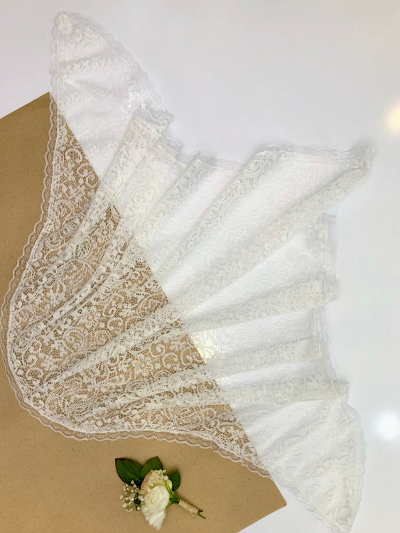 مینی اسکارف ۳ گوش گیپور وارداتی سفید