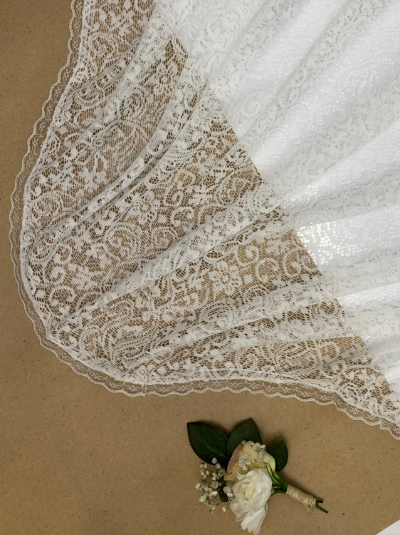 مینی اسکارف ۳ گوش گیپور وارداتی سفید