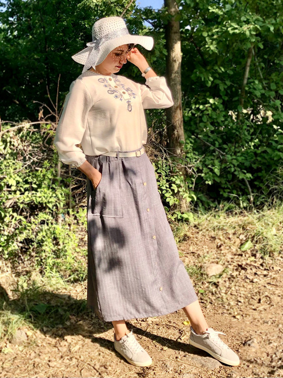 ست شومیزدامن کمربندار