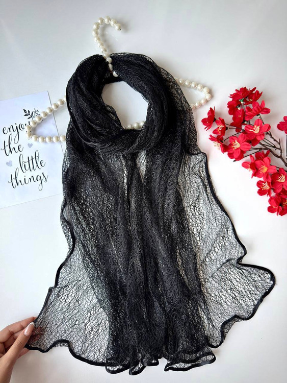 شال ابریشم مشکی