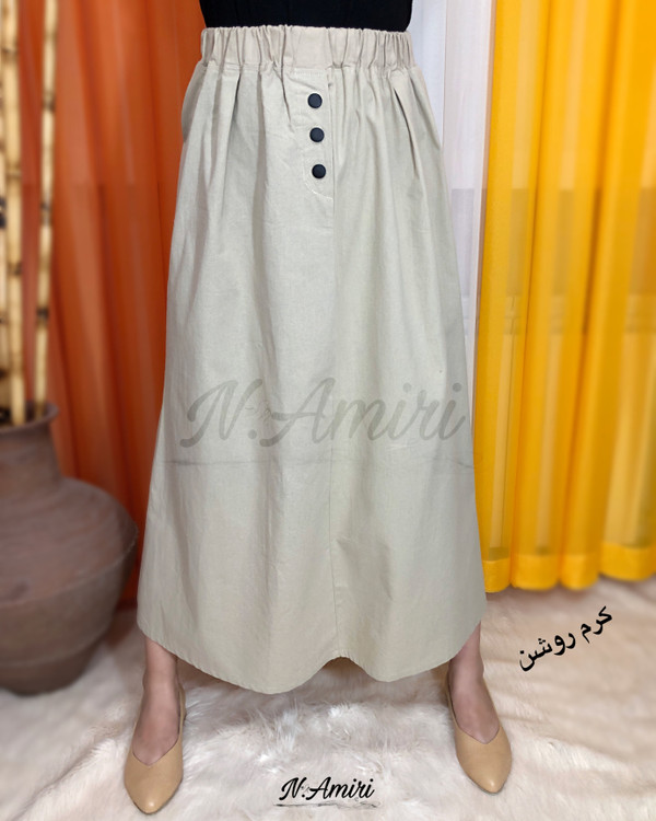 دامن لینن نخ کرم