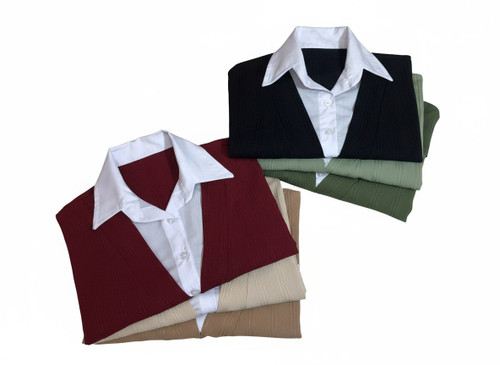 شومیز یقه دار رنگبندی