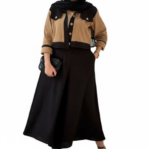 ست شلواردامنی و کت کراپ