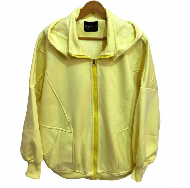 سوییشرت دورس سه نخ ضخیم زرد