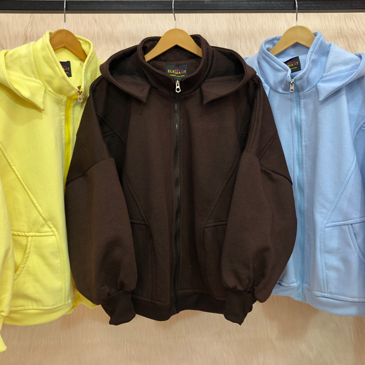 سوییشرت دورس سه نخ ضخیم قهوهای