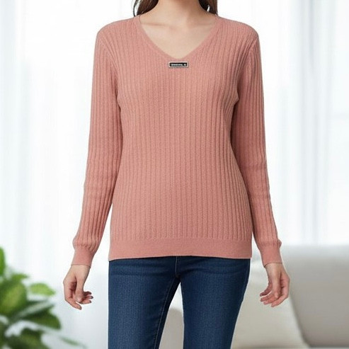 بلوز بافت زنانه صورتی