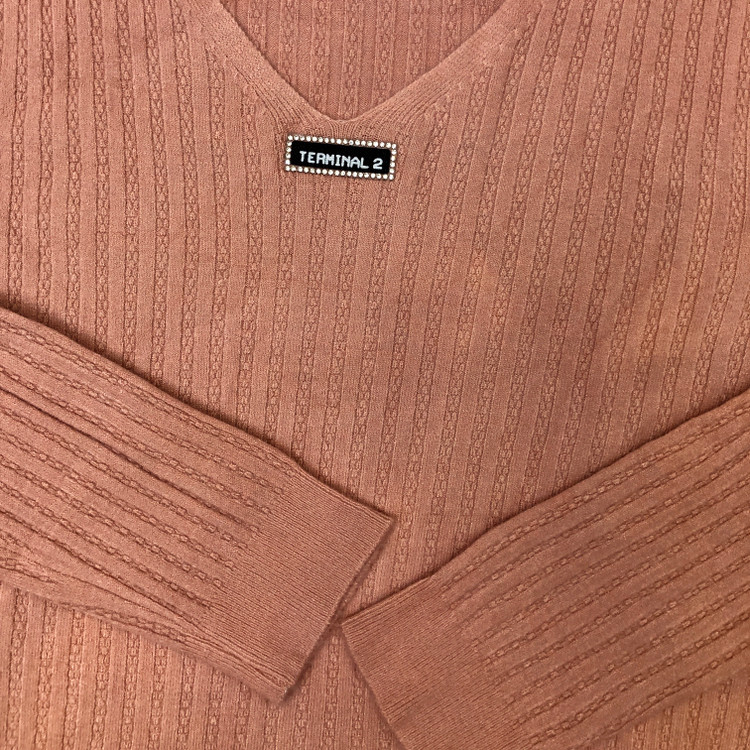 بلوز بافت زنانه صورتی رنگ