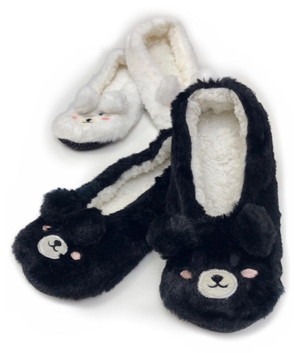 پاپوش روفرشی خز زنانه مشکی