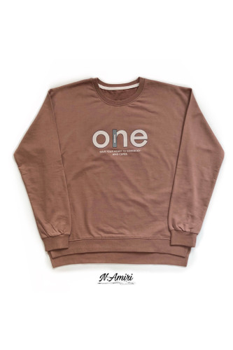 بلوز زنانه آستین بلند یقه گرد نسکافهای