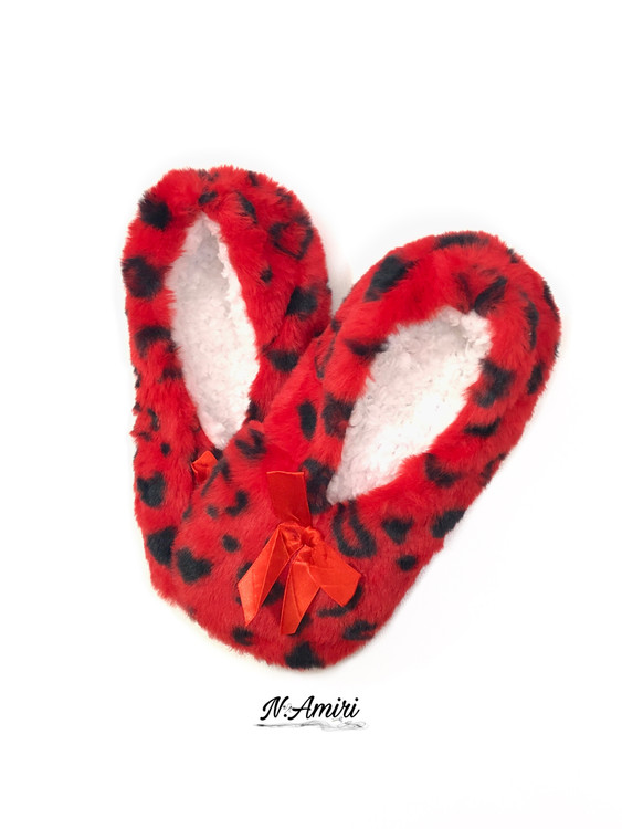 پاپوش خز رو فرشی قرمز