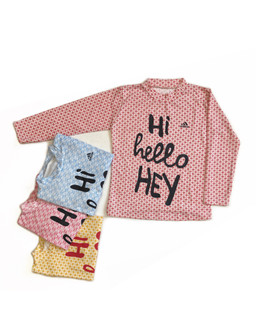 بلوز یقهگرد زنانه طرح Hello